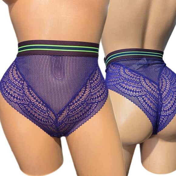 Victorias Secret Sheer Mesh High Waist Cheeky panty Purple - Picture 1 of 3